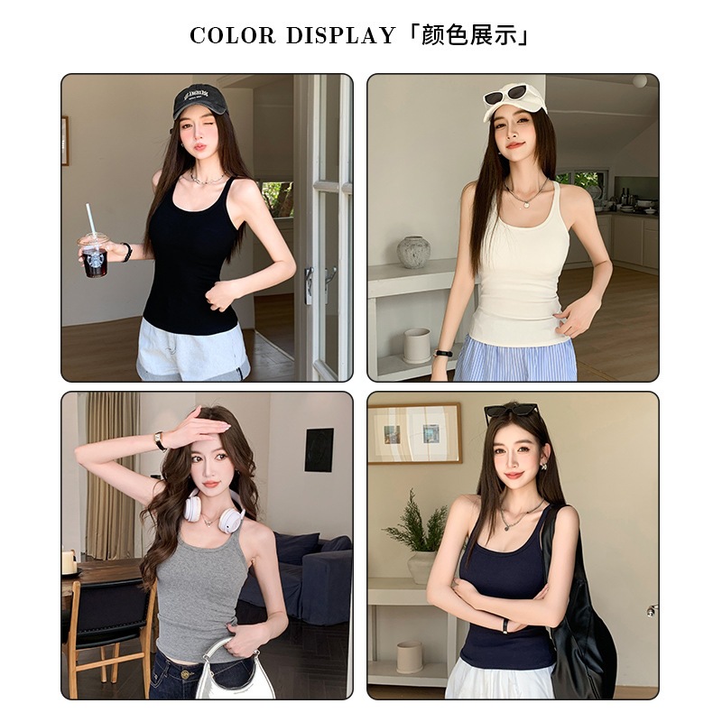美式辣妹打底背心女夏季修身外穿新款无袖工字型内搭吊带上衣新款