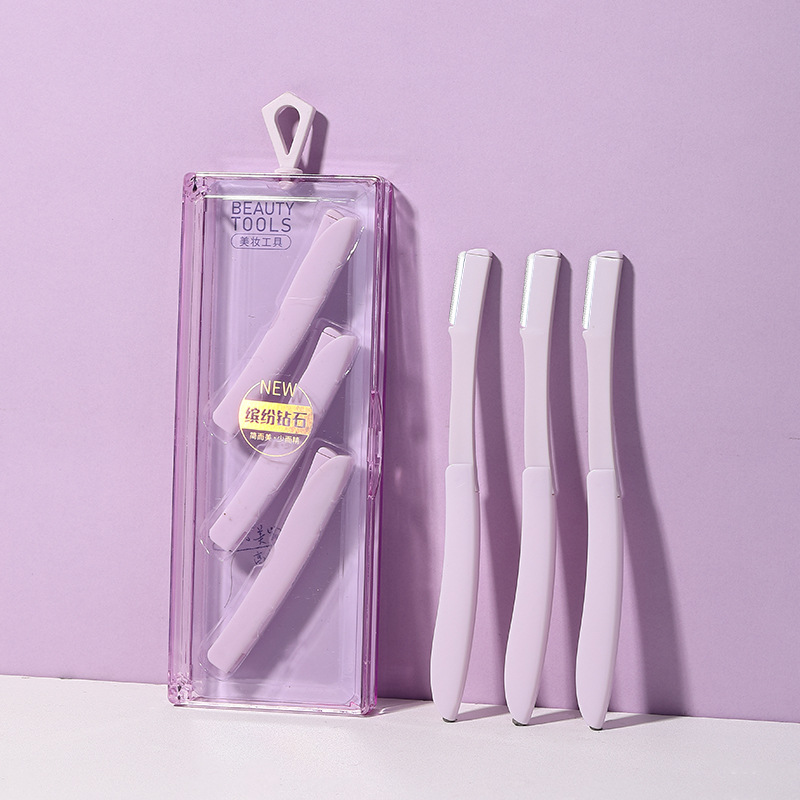 LMLTOP Paquete de 3 recortadores de cejas plegables, herramientas de belleza, cuchillas para cejas, juego de rasuradores de cejas para mujer A0369