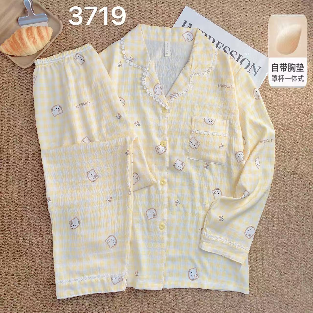 Algodón suave al por mayor transfronterizo nube nuevo pijama de mujer de verano pantalones cortos de mangas cortas estudiantes cardigans delgado cubierta de ropa para el hogar