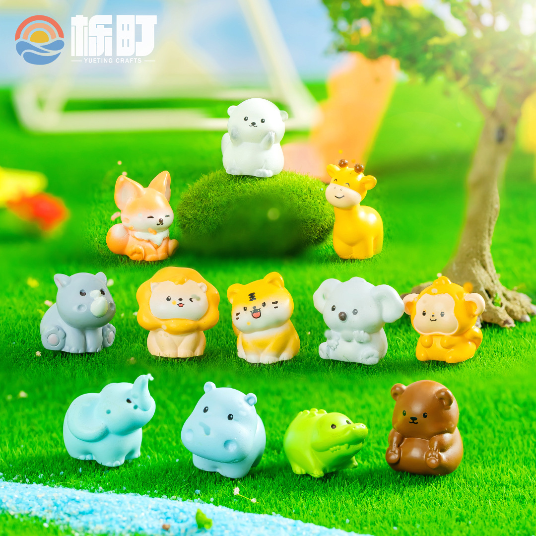 苔藓微景观创意森林动物园摆件小兔子老虎公仔装饰品diy树脂摆件