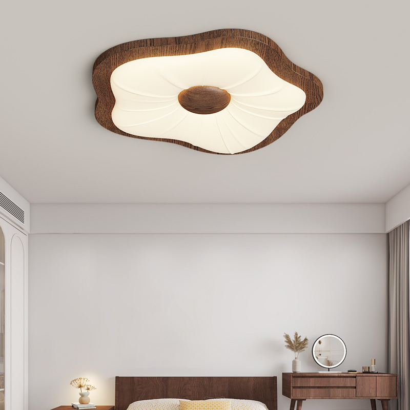 Lámpara de techo de combinación de hoja de loto de estilo antiguo, lámpara principal de sala de estar, habitación de dormitorio retro francés, lámpara de protección ocular led de alta calidad