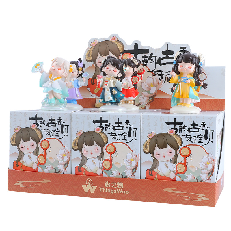 Creative Hot Ancient Rhyme Ancient Fragrance Anne Baby Blind Box Antique Girl Ornaments Trendy Play Hand-made Bedroom Decoration Gifts