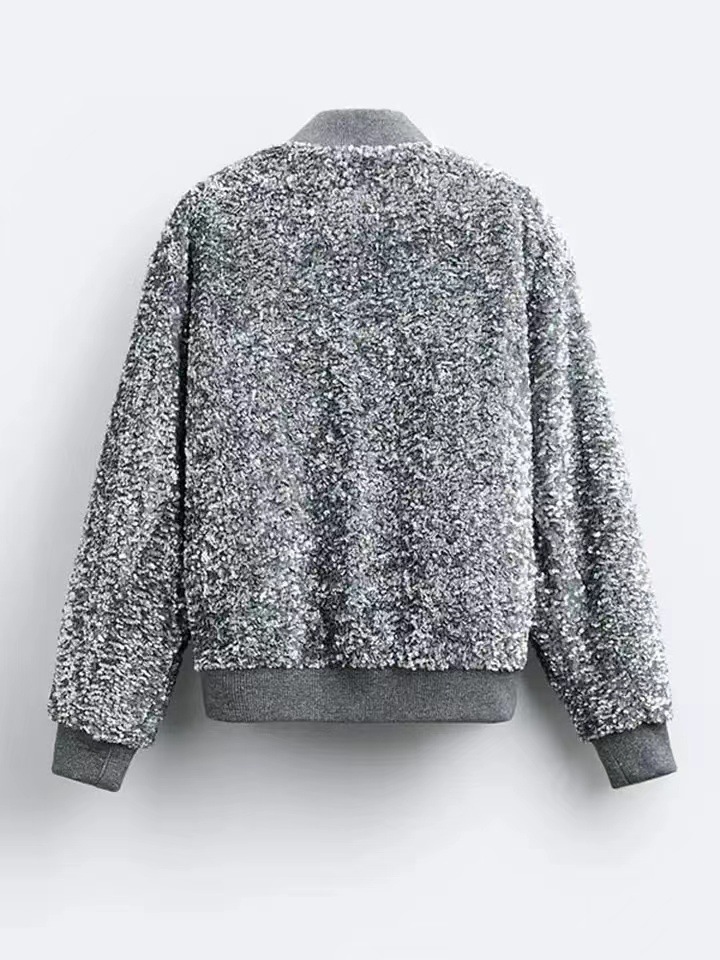 Giacca donna in flanella con paillettes stile elegante_voghion.com