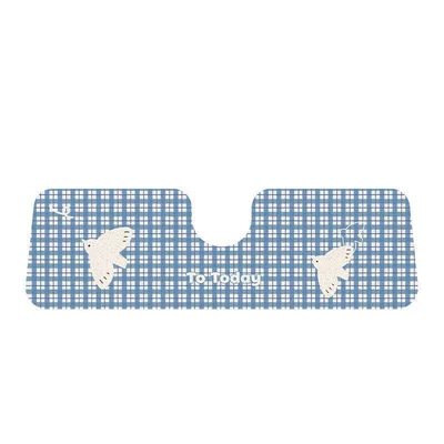 for small orders, fresh and: Avtomobil döşəmə paspasları - migratory-bird-flight-blue-plaid-one-piece-rear-seat-silk-loop-50135cm-1-piece