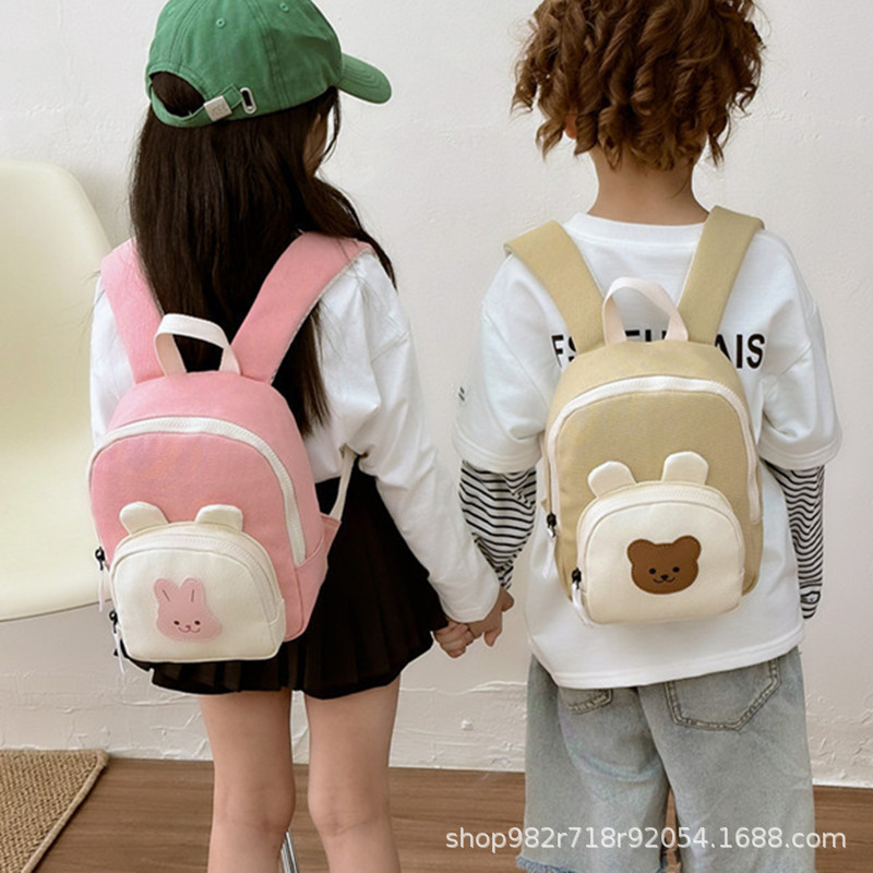New Style Children's Bag, Korean Style Spine-Protecting and Wear-Resistant Small Backpack, Cute Cartoon Kindergarten Baby School Bag, Lightweight
