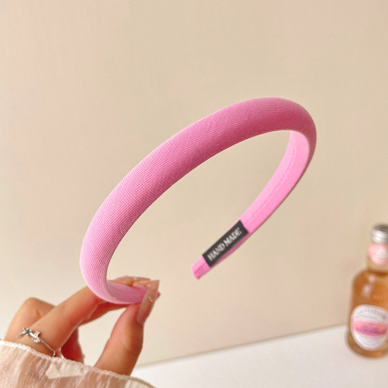 Pink Girl Hairband High Crane Top Headband 2025 nuevo estilo de alto nivel antideslizante de lavado de la cara red rojo amplio borde tarjeta de cabello