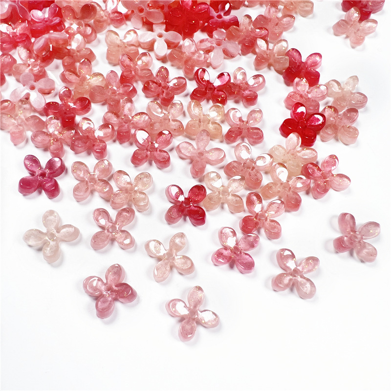 语恬 8mm高品质醋酸立体造型金桂花丹桂时尚古风手链手工DIY饰品