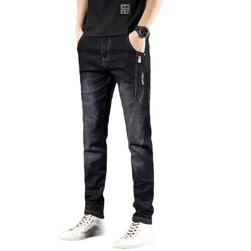 Vankex Autumn Jeans for Men Loose Straight Leg Trend Brand 2024 New Fall Elastic Spring and Autumn Casual Pants