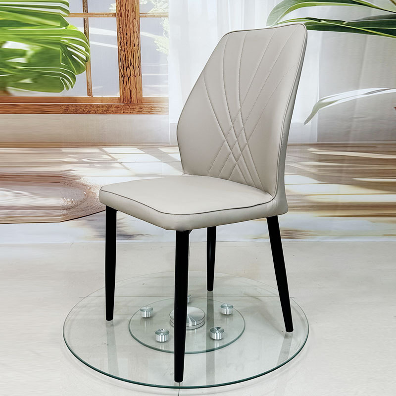 Silla de comedor con tablero de pizarra, estilo crema de lujo ligero, silla con respaldo, uso doméstico moderno y minimalista, venta al por mayor del fabricante, tapicería suave, estructura de metal.