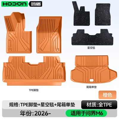 Suitable for Aito M6 Floor, Modelə uyğun ayaqaltı - 212t01-wenjie-m6-26-models-package-model-orange-tpe-thickening-black-starry-sky-blanket-single-tail-box-pad