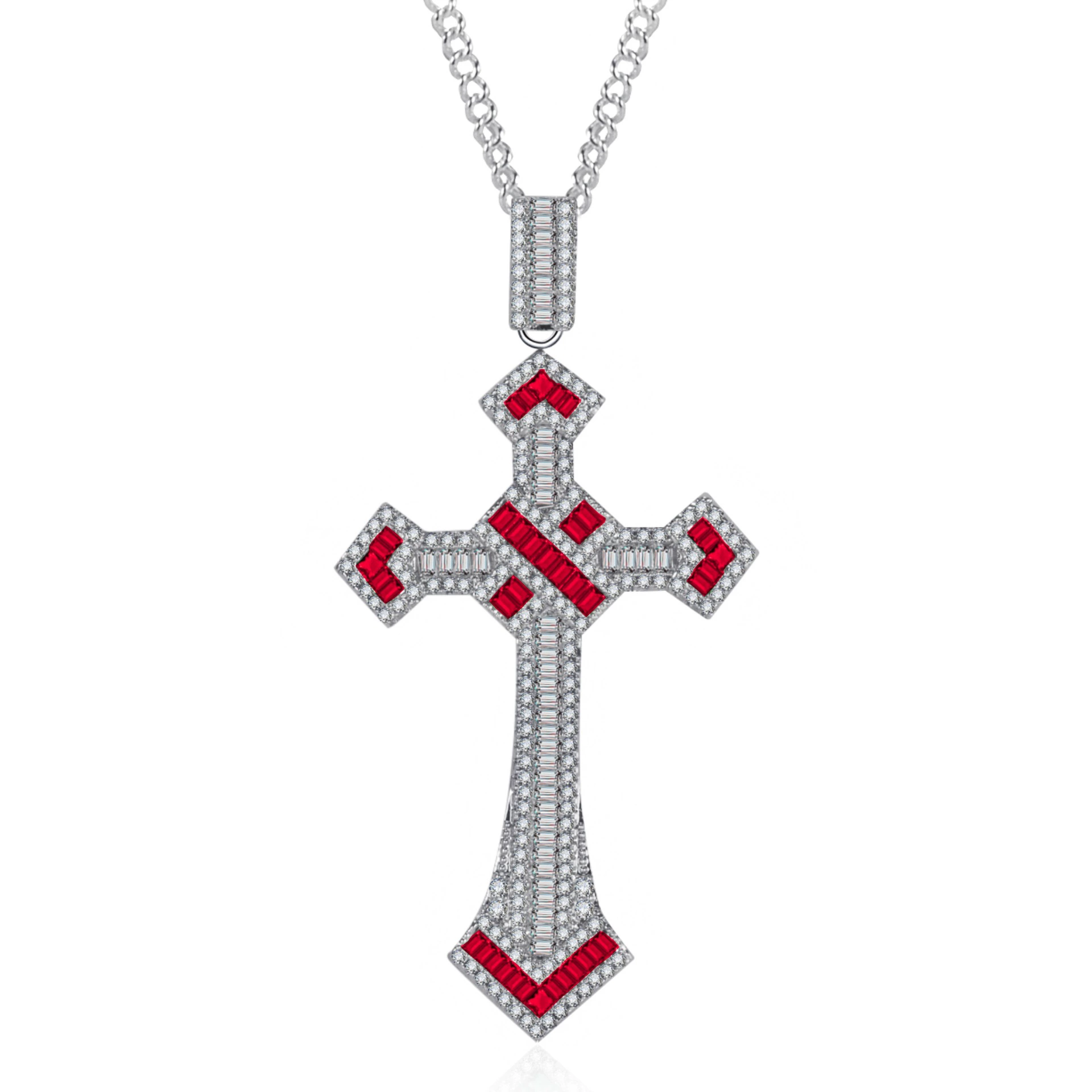 Хит продаж cross-строп Cross -п pendant ожерелье AAA вермикулитная мозаика вспышка Diamond геометрический подвес