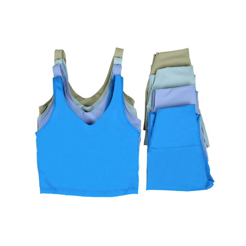 LD Nine-point pants and U-vest set, sports high-neck hoodie jacket, yoga sports slim-fit yoga set for women