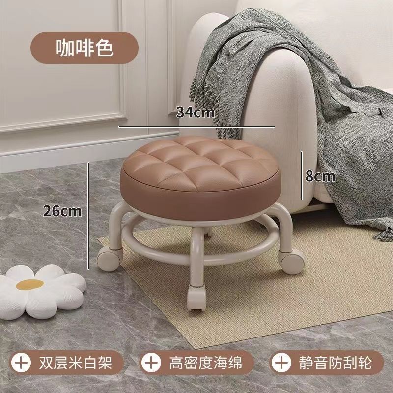 [Double-layer rice white frame] light brown-export silent wheel