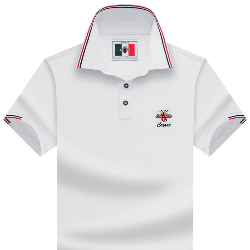 Ali Tiger Summer New Short-sleeved Lapel POLO Shirt High-end Trendy Brand Embroidered Bee Men's Top T-Shirt