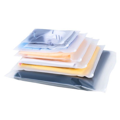Transparent clothing packaging bag, sanding zipper bag, underwear wholesale, CPE plastic self-sealing bag, socks inner clothing packaging