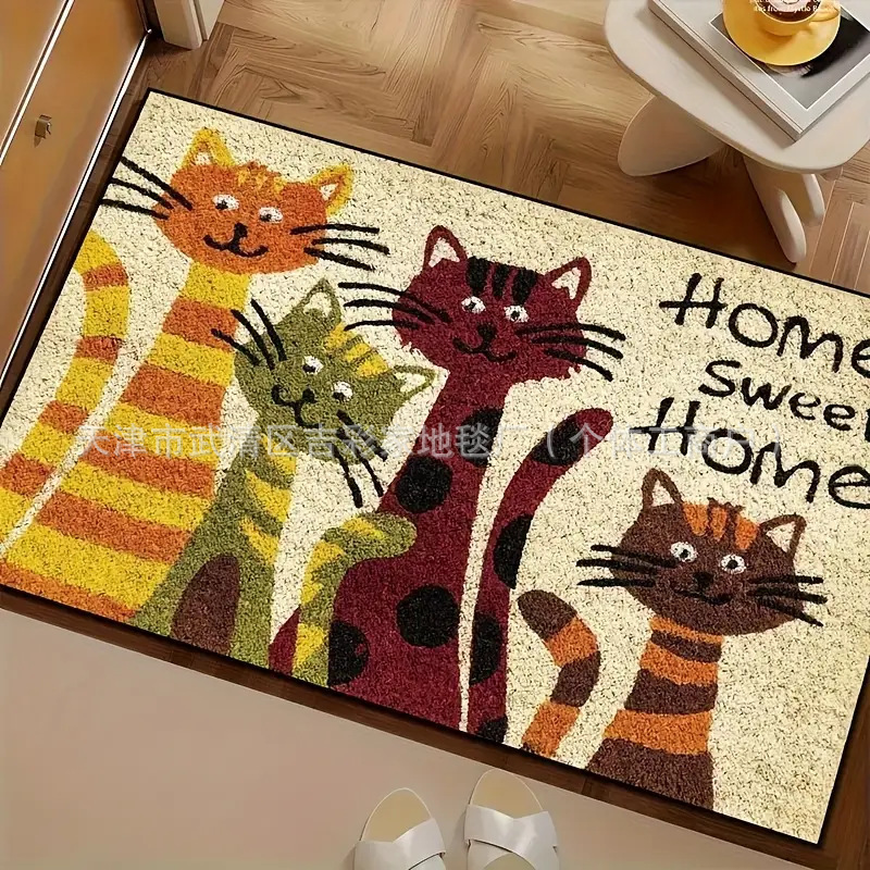 Temu Drop-Shipping Coconut Brown Crystal Velvet Entrance Door Entrance Stain-Resistant Anti-Slip Floor Mat Living Room Dust-Proof Easy-Care Carpet