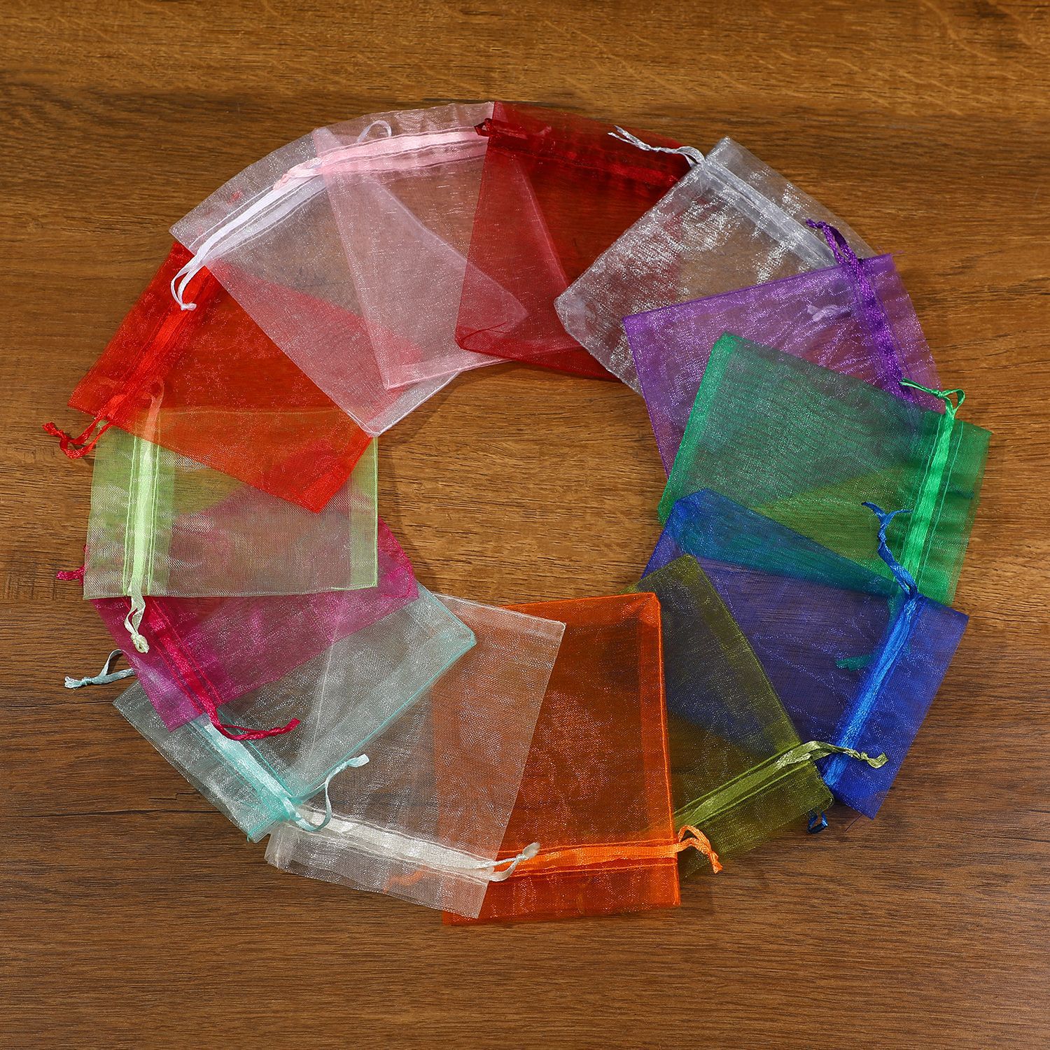 现货网纱袋子束口抽绳首饰礼品包装收纳小布袋水果香包欧根纱袋