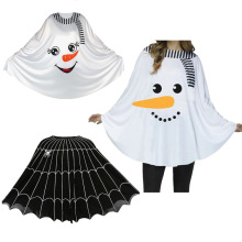 跨境万圣节衣服圣诞服新款舞会外套圣诞节披肩斗篷雪人cosplay派