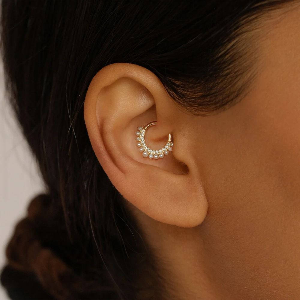 925 Sterling Silver Material 1 Piece Ear Cartilage Rings & Studs Fashion Geometric 925 Sterling Silver Zircon