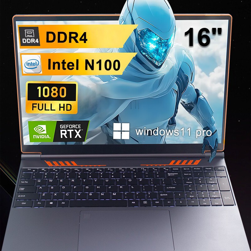 E-Sports 16inch N100 New Product Business Thin, Light, High-Definition Gaming Office Laptop Cross-Border Laptop Delivery