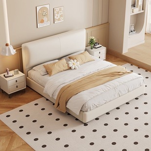[Accumulated hot 34.917 million pieces] leather bed minimalist master bedroom small apartment simple modern double bed super