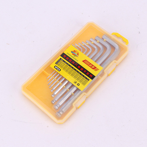 Plug-in card hexagonal wrench set, repair hexagonal wrench, 9-piece ball head torx hexagonal wrench set