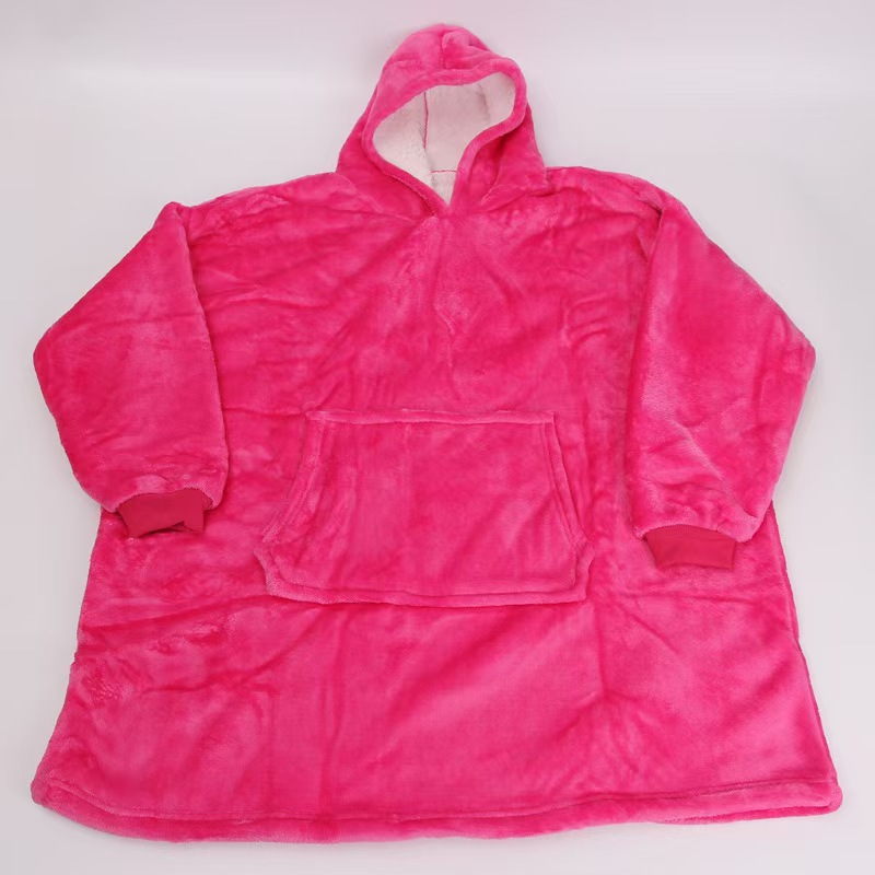 Cruz-frontera engrosada camisón ropa perezosa jersey de lana con capucha TV manta al aire libre a prueba de frío ropa perezoso pijamas al por mayor