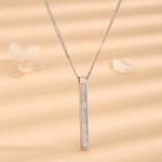 不锈钢几何长条贝壳项链女款小清新钛钢饰品批发跨境专供厂家直销