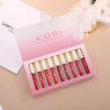 Velvet matte lip gloss for elementary school students for pregnant, gift box, set, internet celebrity, does not fade, translucent shading