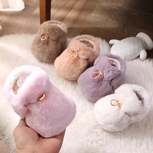 婴儿毛毛鞋新生婴儿鞋学步鞋宝宝鞋冬季加绒加厚放掉软底保暖棉鞋