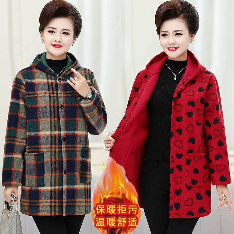 2023 Новое Женское пальто на флисовой подкладке, утолщенная зимняя верхняя одежда, женские комбинезоны для взрослых, пальто для мамы, осень и зима