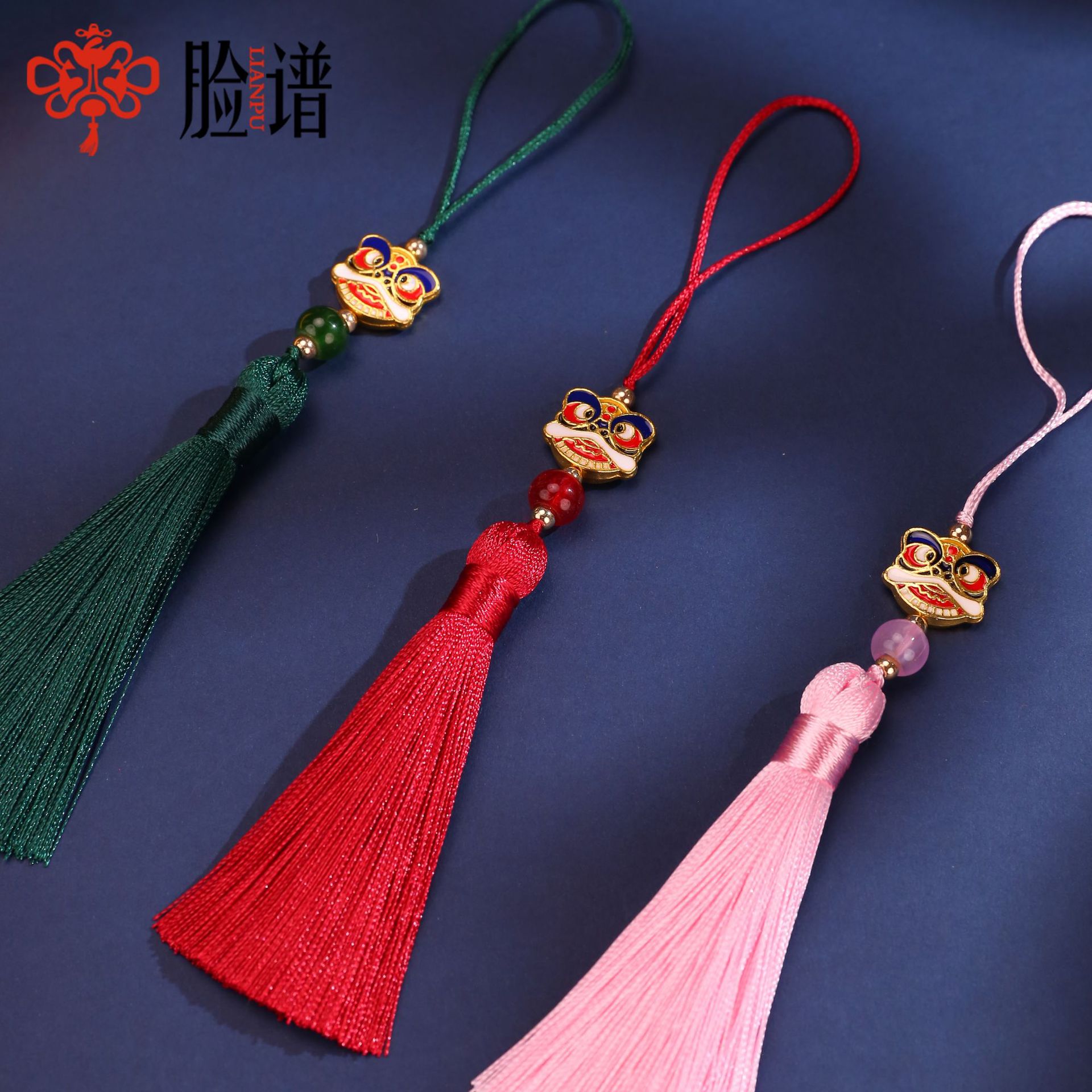 新款醒狮流苏穗子 景泰蓝挂件汉服压襟服饰配件灯笼吊穗厂家批发