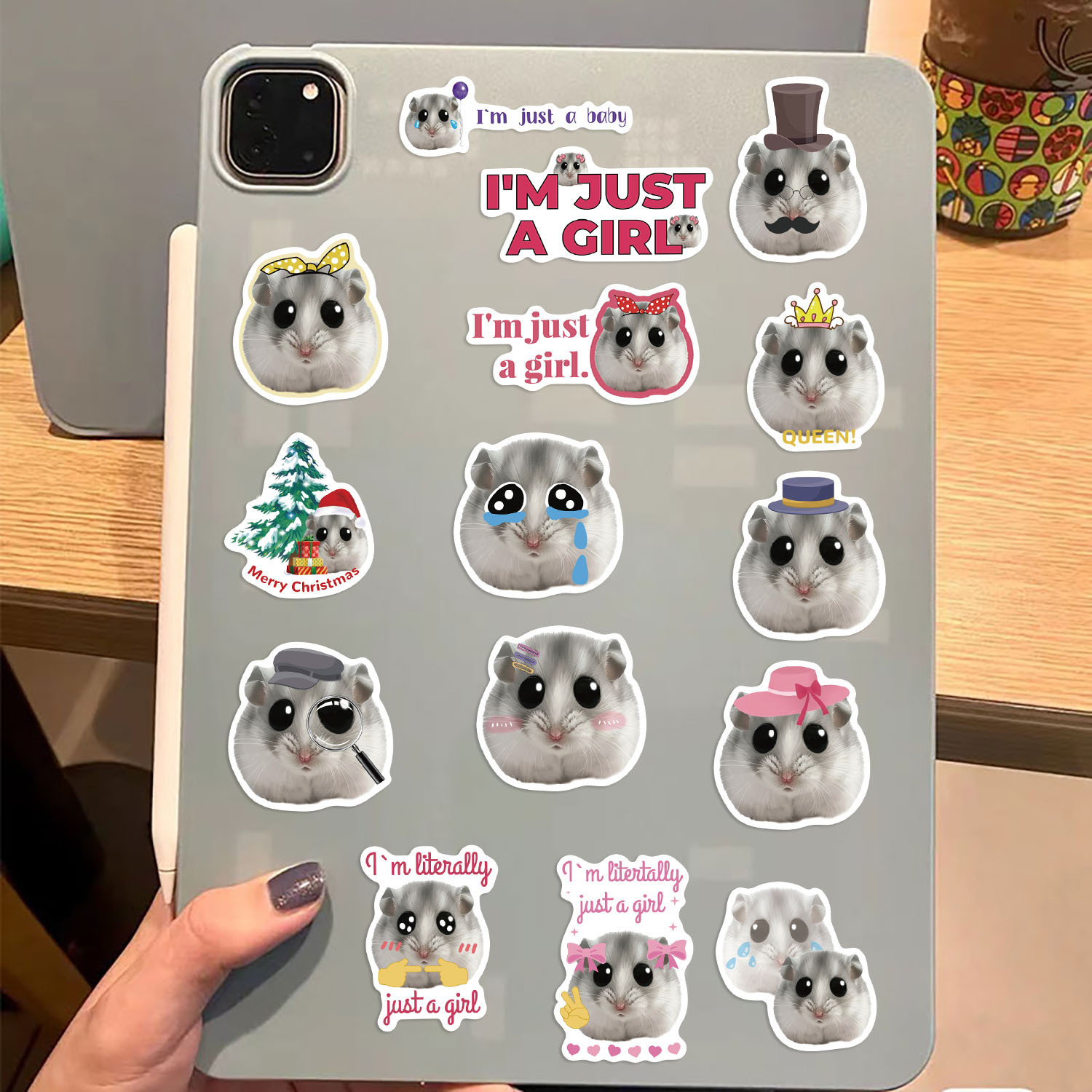 22g Weight Stickers Stationery Type 1 Set Quantity Learning Occasion PVC self-adhesive Material Hamster Pattern Cute Style 1 Set Hamster Learning PVC Self-adhesive Cute Stickers 5