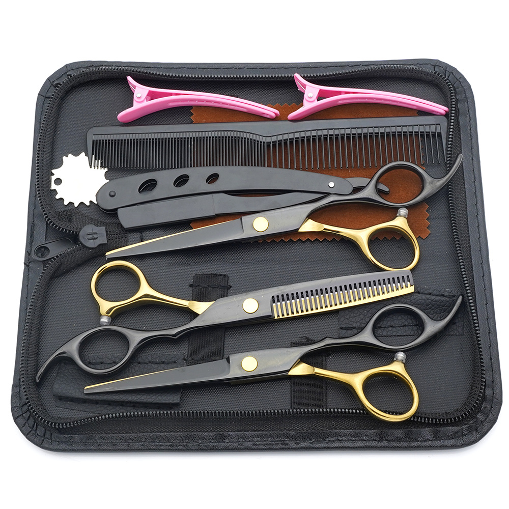 Estilista profesional, tijeras de corte de pelo, corte de pelo, corte de pelo, corte de pelo, corte de dientes fino, juego de corte de belleza con flequillo especial para peluquero