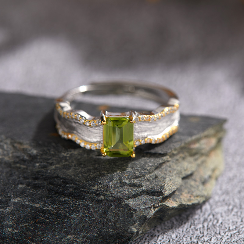 6g Weight Crystal Inlay Material Open Rings Classification Adjustable Ring Size 1 Piece Quantity Holiday, Daily Occasion 925 Sterling Silver Material Geometric Pattern Women's Gender Inlay Design Casual, Simple Style Style 925 Sterling Silver Crystal Geometric Open Rings 9