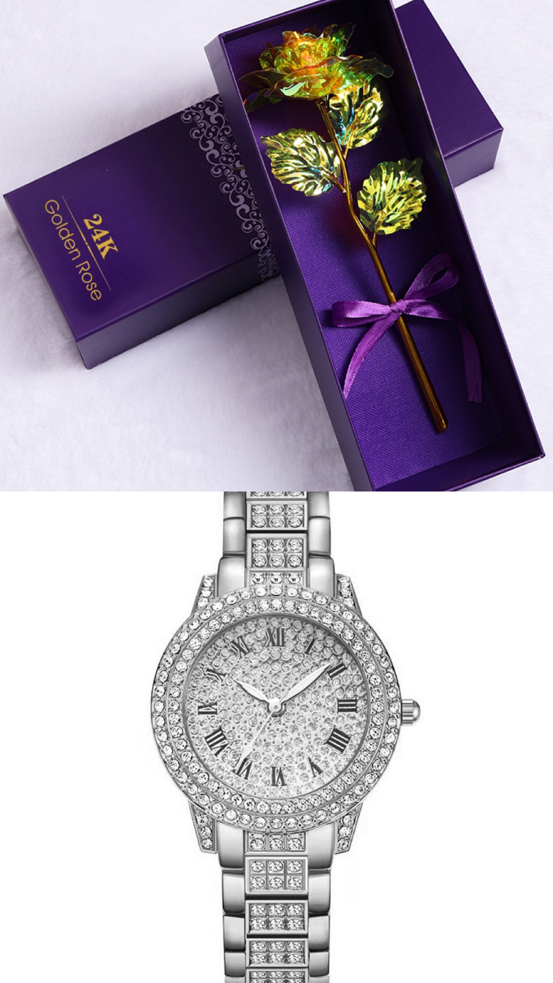 Gold Foil Rose Gift Set With Decorative Design For Any Occasion_voghion.com