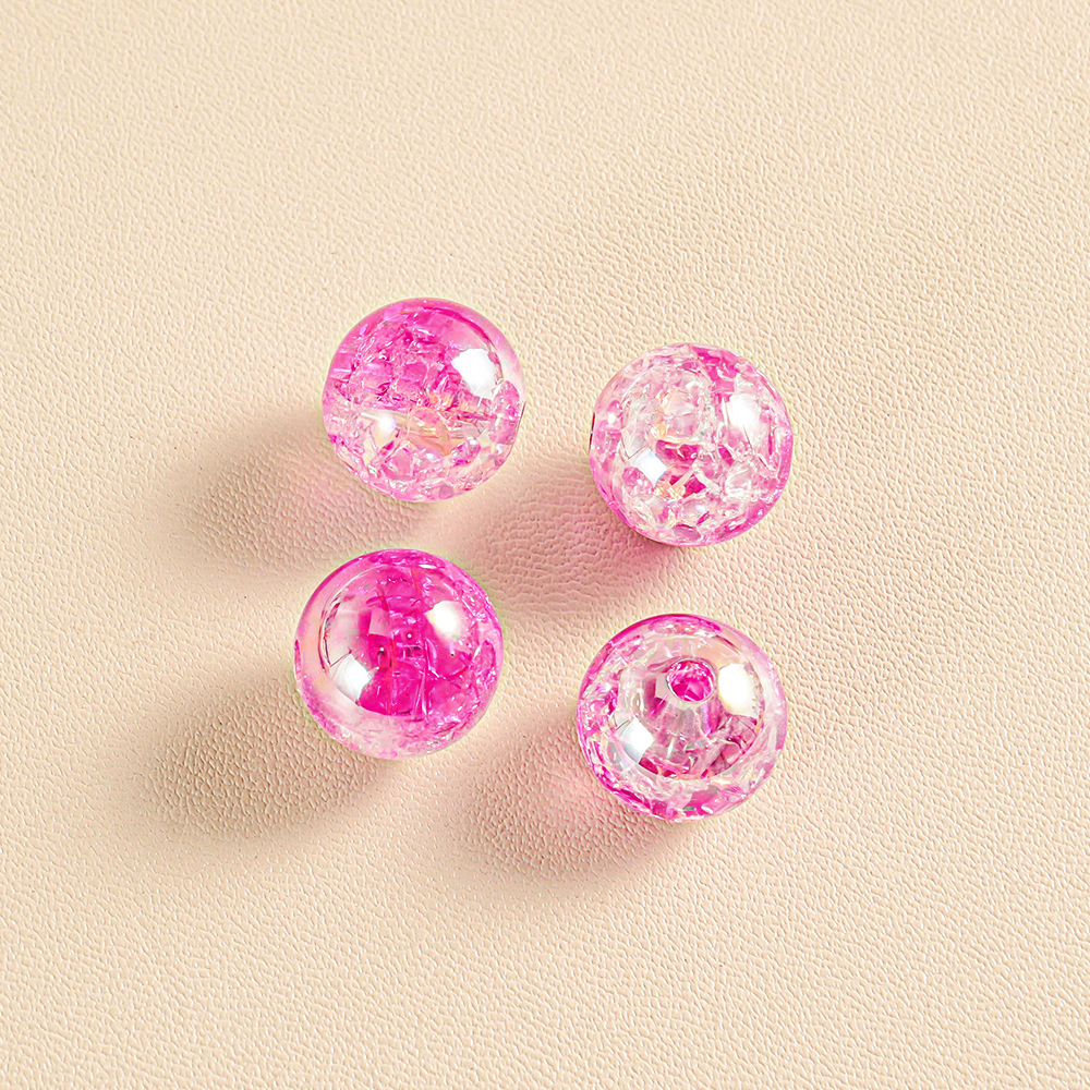 AB colorido, explosión transparente, grieta, vidrio de dos colores, cuentas, bricolaje, cadena de teléfono móvil floral, accesorios de cuentas al por mayor