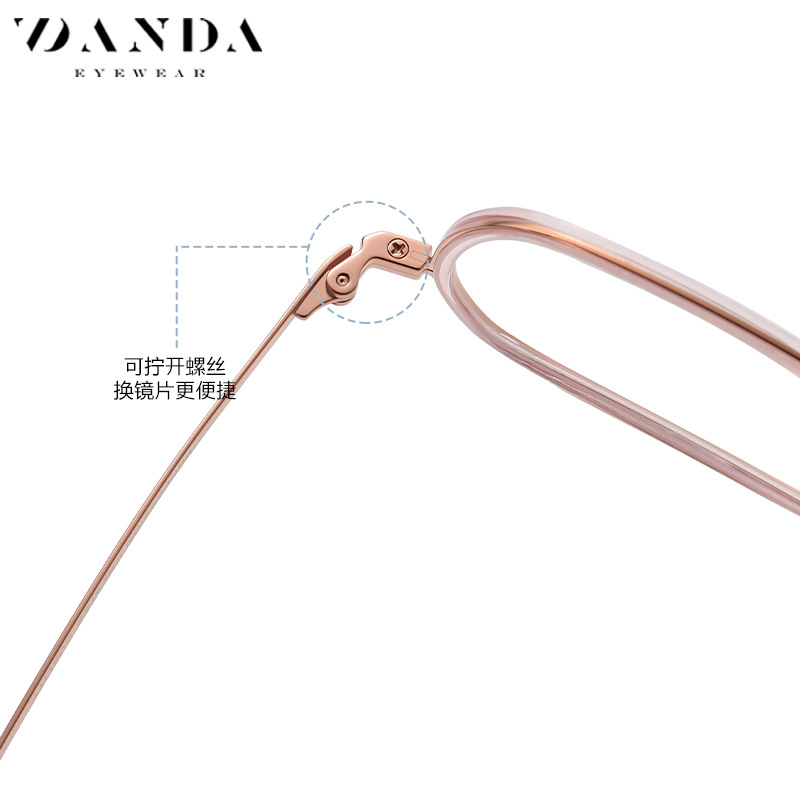 Nueva placa gafas marco hombres r2316 moda multilateral puro Titanium llanura gafas bola abierta puede ser equipado con gafas de miopía mujeres