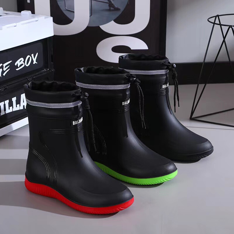 Mid-Calf Non-Slip Outdoor Water Boots for Men, Work Rain Boots, Mid-Calf Rain Boots, Waterproof Shoes, Kitchen Rubber Shoes for Women, Car Washing, Fishing Mid-Calf Non-Slip Outdoor Water Boots for Men, Work Rain Boots, Mid-Calf Rain Boots, Waterproof Shoes, Kitchen Rubber Shoes for Women, Car Washing, Fishing