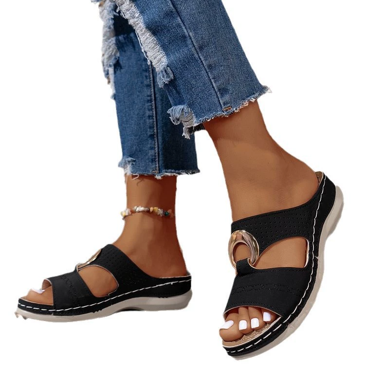 Summer slippers platform, beach shoes, plus size, 2025 years