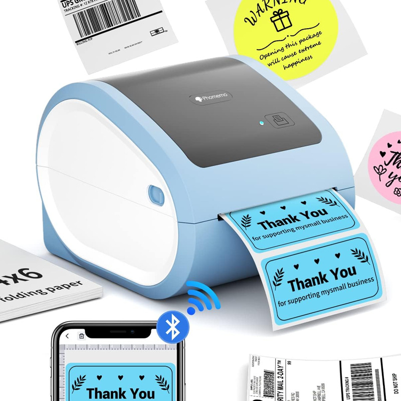 D520BT Bluetooth-Azul y blanco (envíe 30 hojas de 101,5*152mm de papel individual)