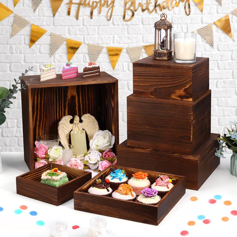 Wooden Cake Stand Party Rack Dessert Table Simple Household Solid Wood Snack Display Rack Kitchen Storage Countertop