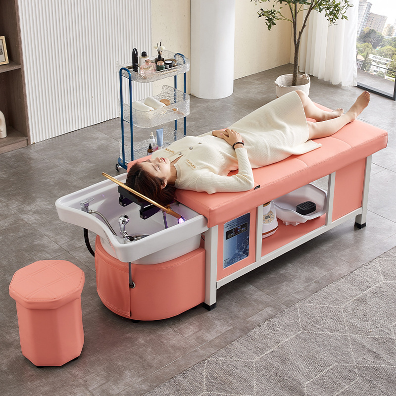 Cama de tratamiento de cabello de estilo tailandés con calentador de agua para salón de belleza especial de peluquería y fumigación de circulación de agua