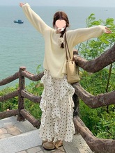 秋季穿搭韩系氛围感毛衣连衣裙子女2025新款两件搭配一整套装长裙