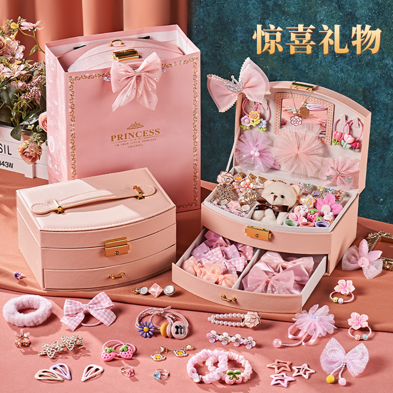 Caja de regalo de cabello para niños, regalos de alta gama para niñas, joyas de princesa, juguetes para niñas de 6 años, regalo de cumpleaños para niñas