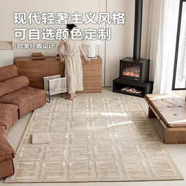 工厂直销新西兰羊毛地毯跨境竹纤维手工地毯双F轻奢客厅衣帽间大