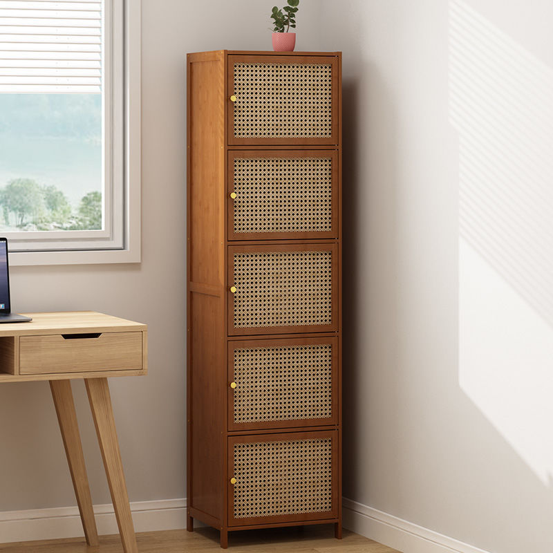 Bookcase with Door Storage Rack Multi-Layer Storage Sandwich Storage Cabinet Living Room Display Cabinet Bookshelf Wall Tv Side Cabinet