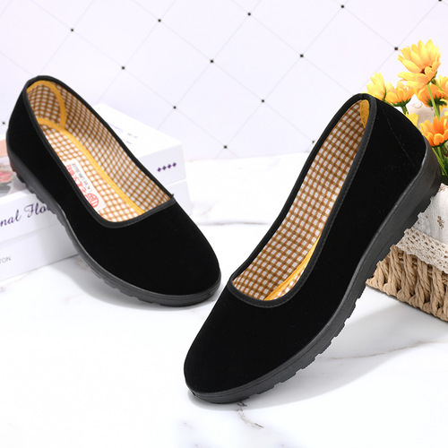 Spring and Autumn New Style Old Beijing Cloth Shoes Women's Single Shoes Slip-on Work Shoes Hotel Etiquette Shoes Square Dance Shoes Walking Shoes