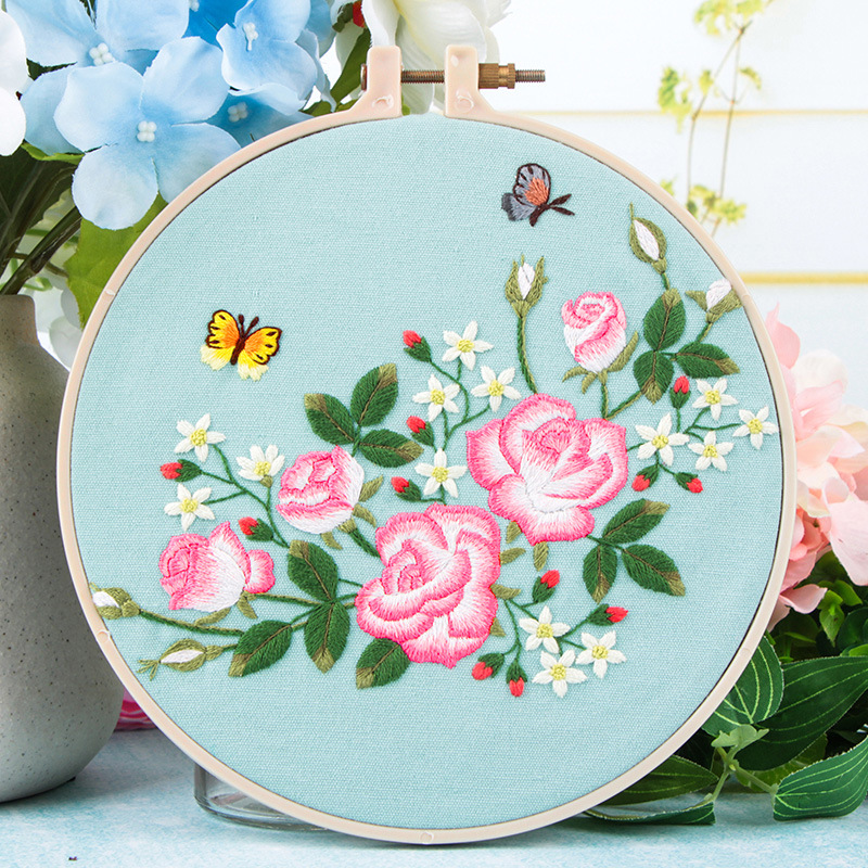 Bordado DIY auto-bordado mano antiguo grupo de ventiladores principiantes material paquete de bordado Su bolso bordado bordado