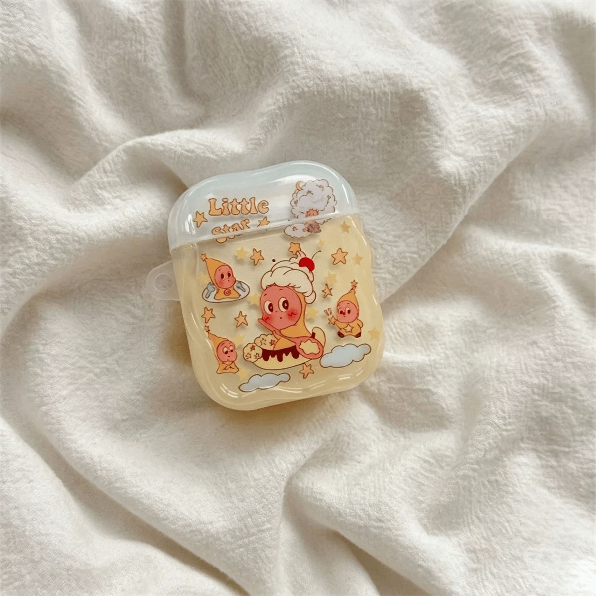 Graffiti Cream Star para AirPods 4 generación 5 generación Bluetooth estuche AirPodspro3 / 2 auriculares estuche